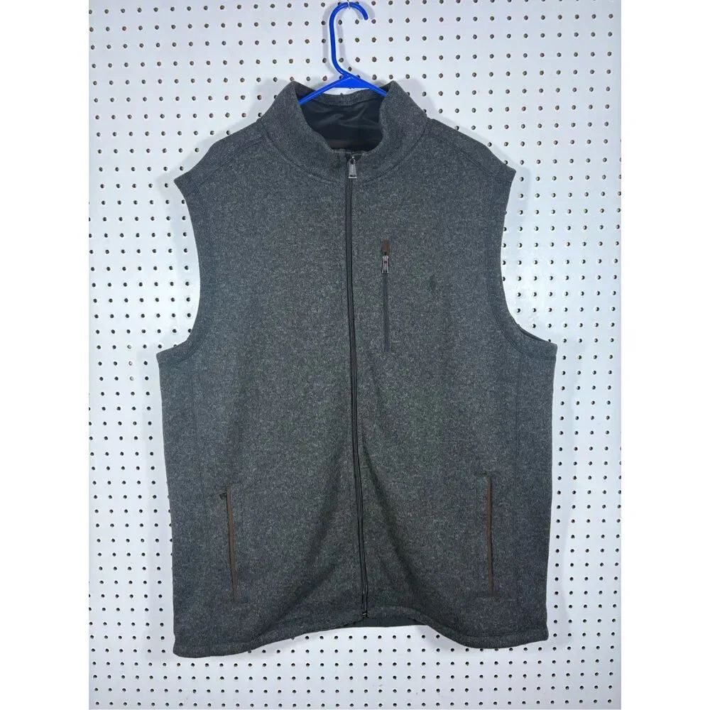 POLO RALPH LAUREN FLEECE PERFORMANCE SWEATER VEST Grey Heather size 2XLT